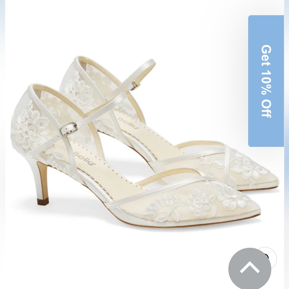 Bella Belle Ivory D’Orsay Vintage Lace Wedding Shoe